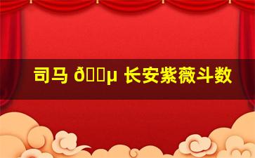 司马 🐵 长安紫薇斗数